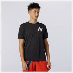 Printed Impact Run Short Sleeve-Men | New Balance