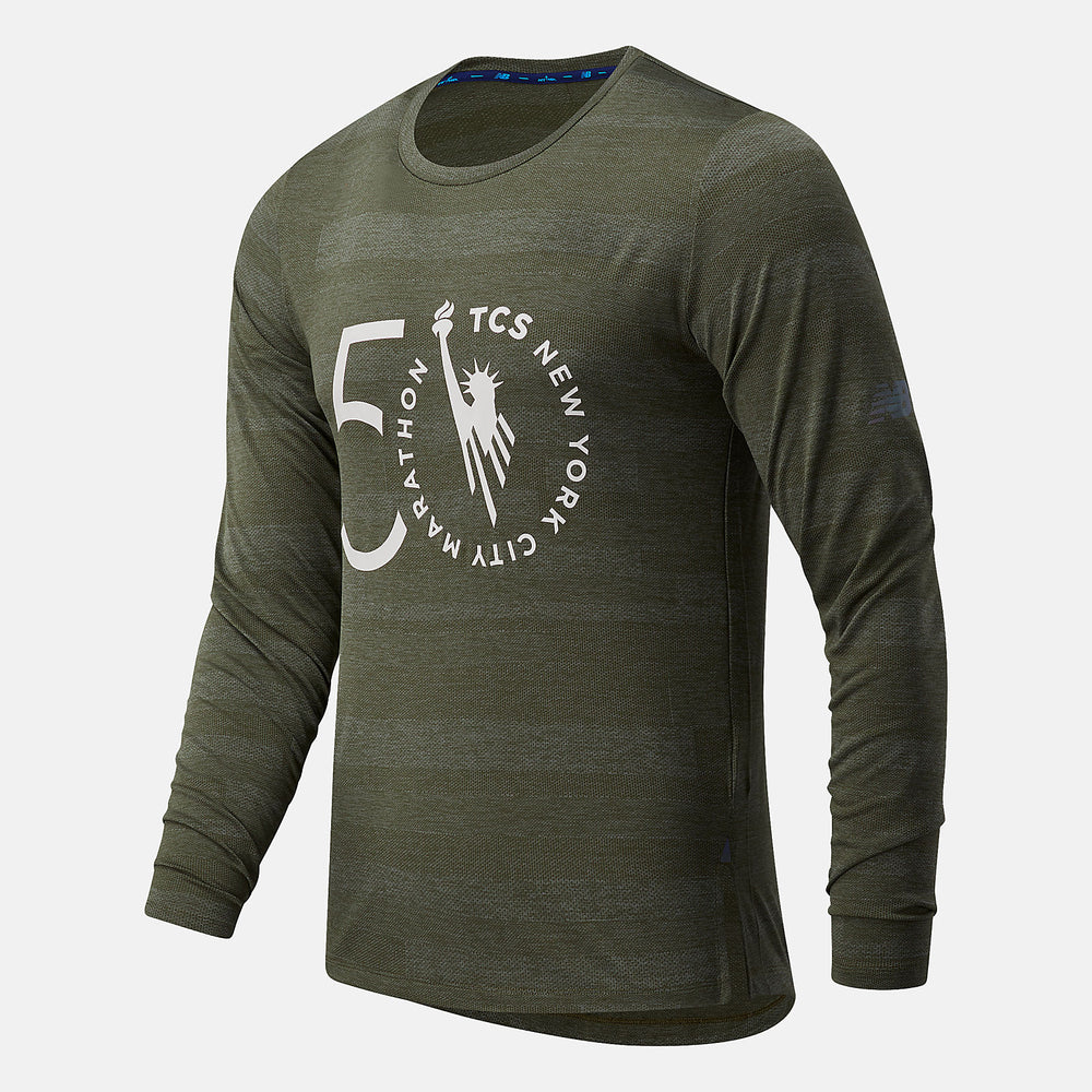 NYC Marathon Q Speed Fuel Jacquard Long Sleeve-Men | New Balance