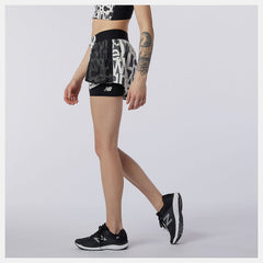 Relentless 2 In 1 Short Printed-Women | New Balance