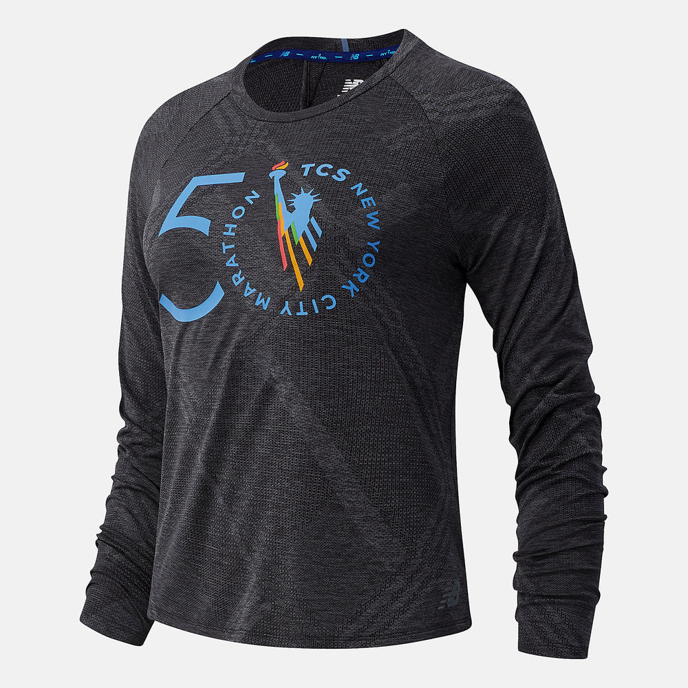 NYC Marathon Q Speed Fuel Jacquard Long Sleeve-Women | New Balance