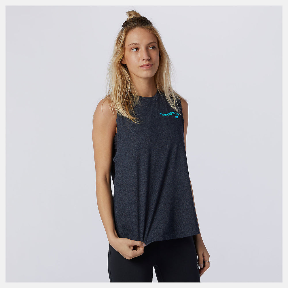 Relentless Cinched Back Graphic Tank-Women | New Balance