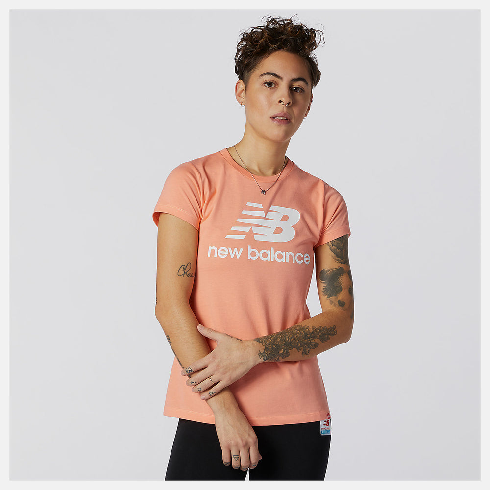Essentials Stacked Logo Tee-Women | New Balance