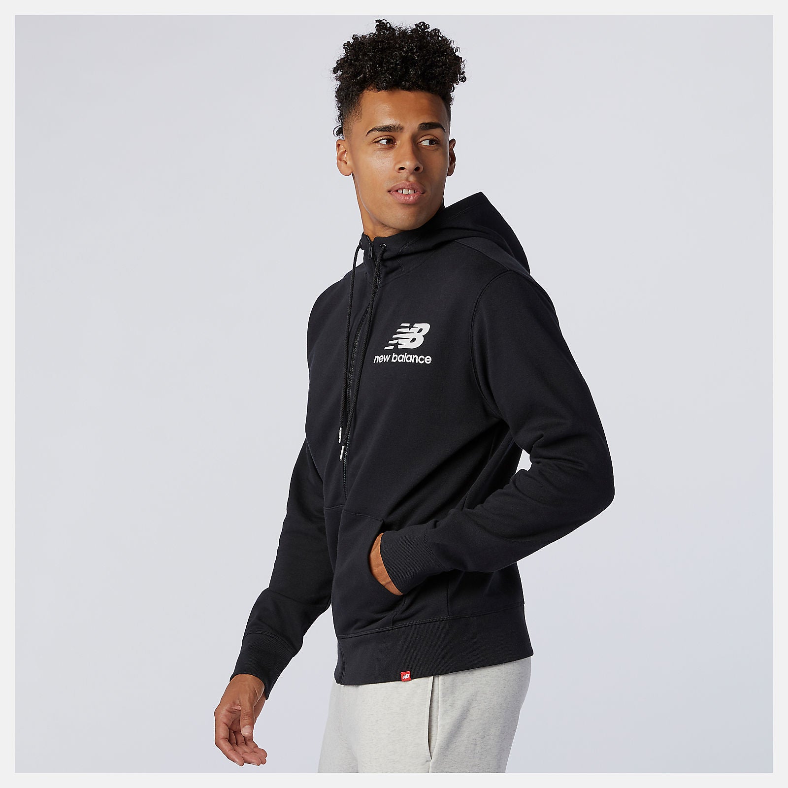 NB Essentials Stacked Full Zip Hoodie-Men | New Balance