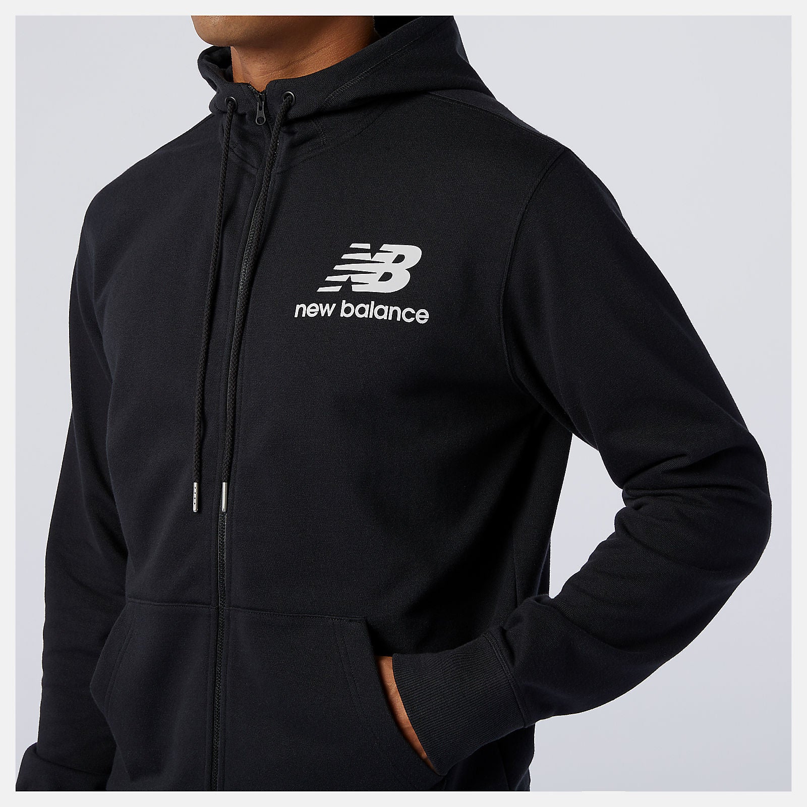 NB Essentials Stacked Full Zip Hoodie-Men | New Balance