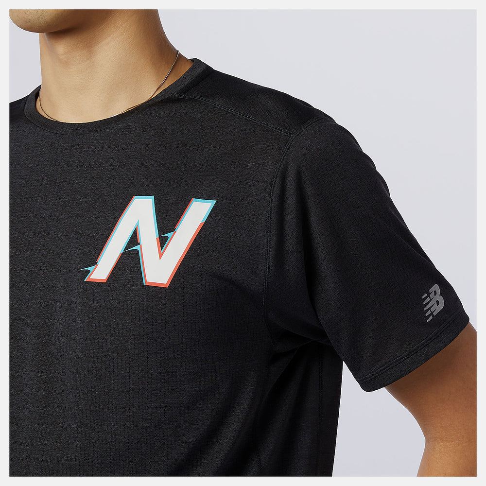 Printed Impact Run Short Sleeve-Men | New Balance