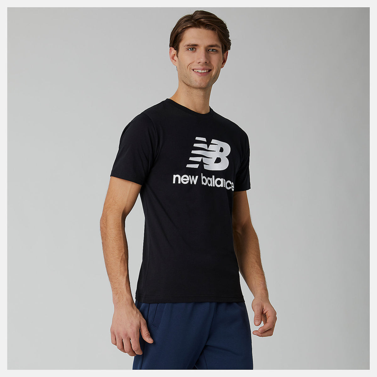 Essentials Stacked Logo Tee-Men | New Balance