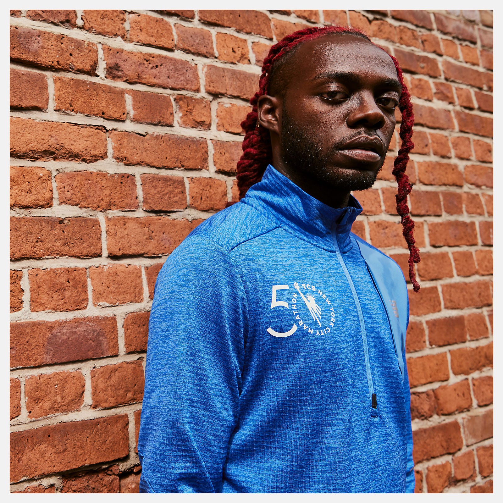 NYC Marathon Impact Run Grid Back Half Zip-Men | New Balance