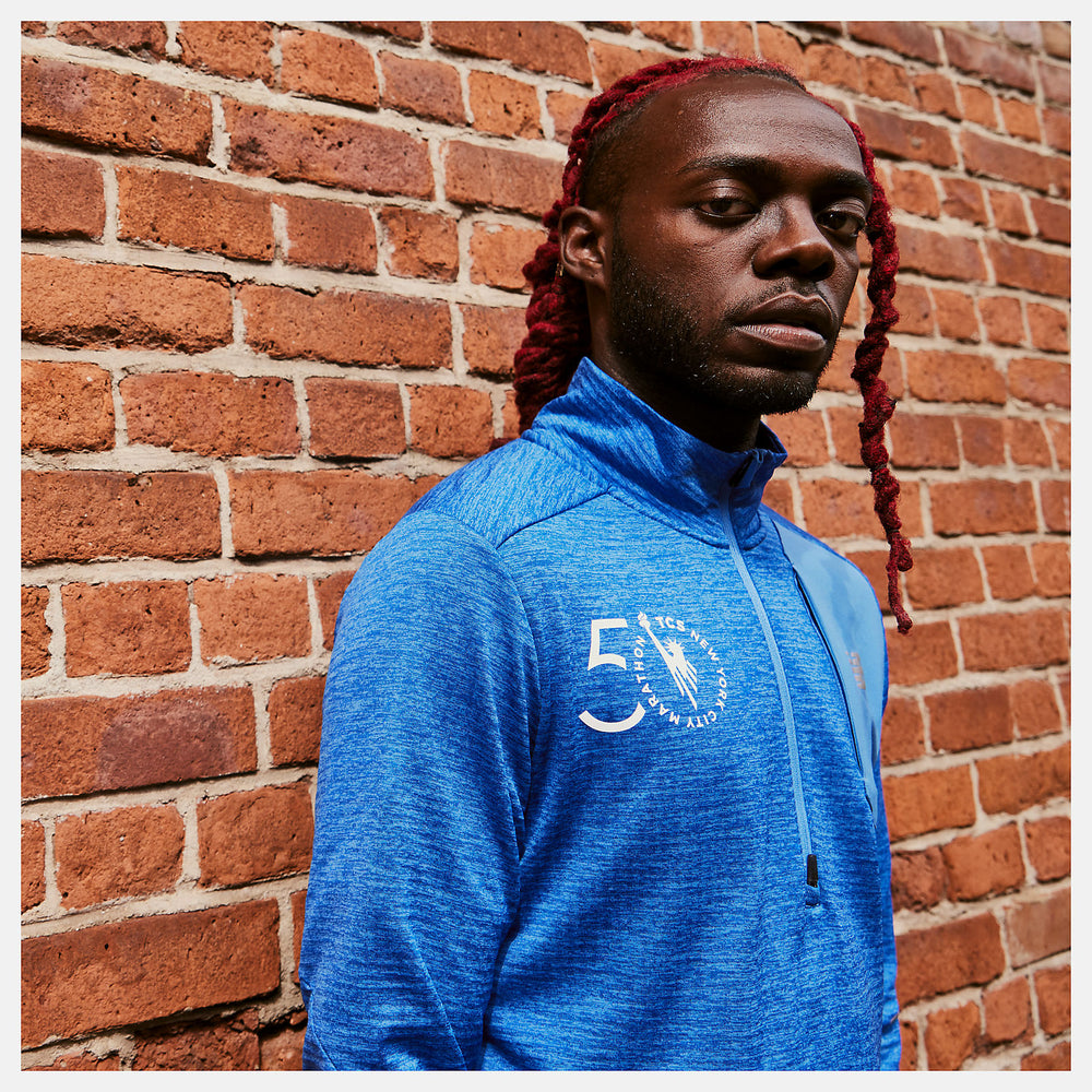 NYC Marathon Impact Run Grid Back Half Zip-Men | New Balance