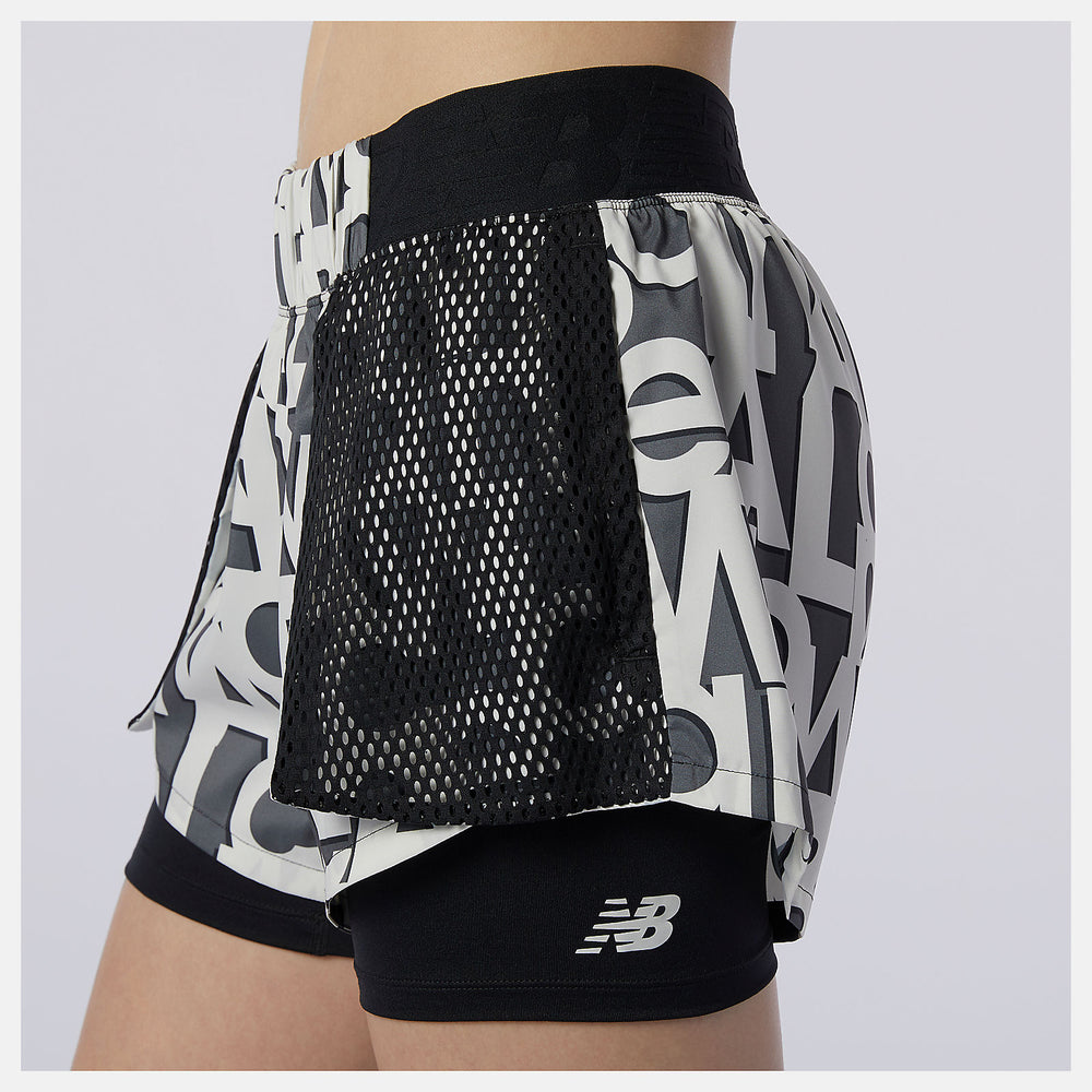 Relentless 2 In 1 Short Printed-Women | New Balance