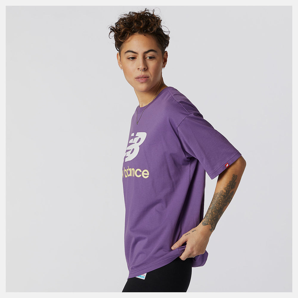 NB Essentials Stacked Logo Tee-Women | New Balance