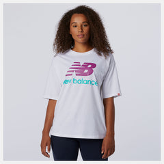 NB Essentials Stacked Logo Tee-Women | New Balance