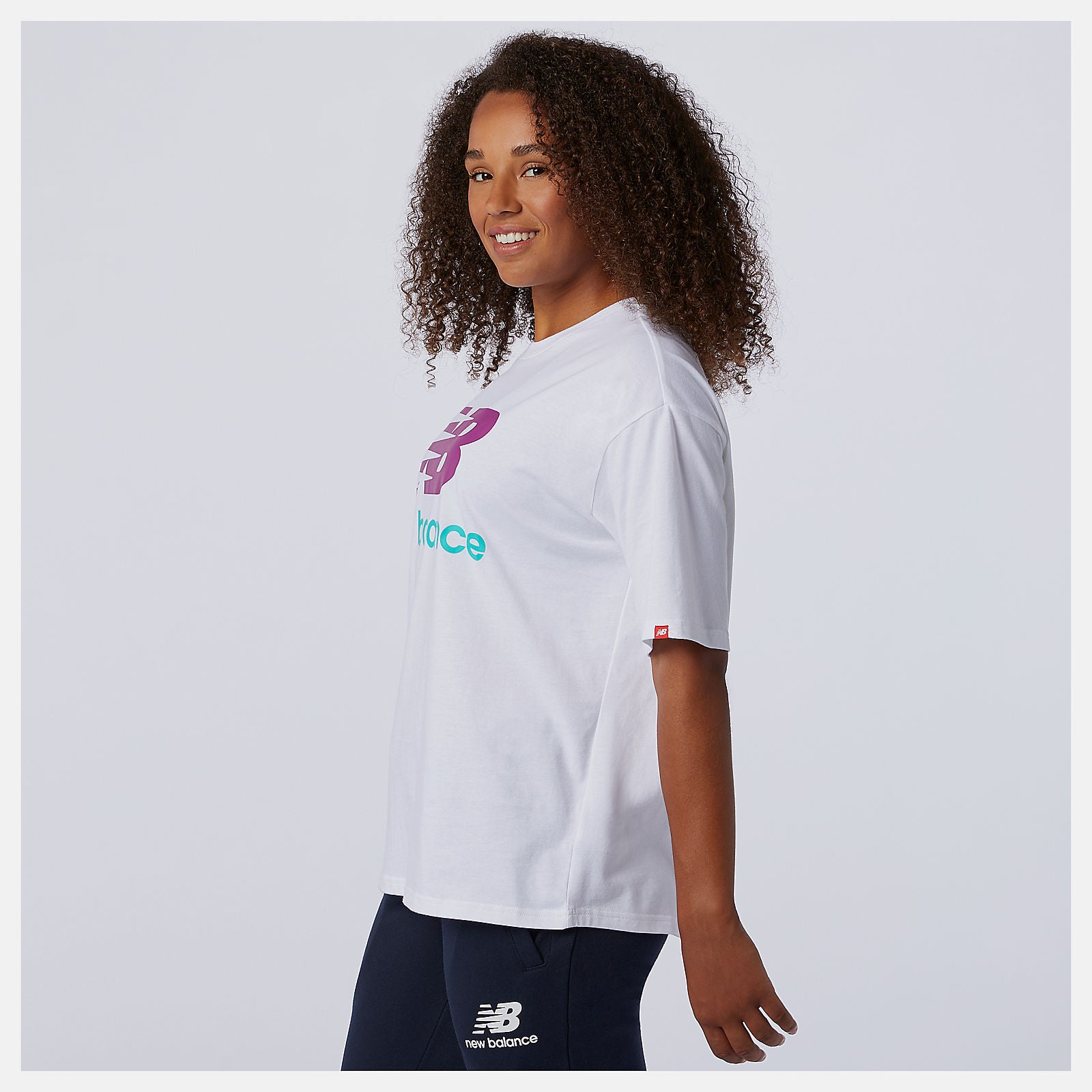 NB Essentials Stacked Logo Tee-Women | New Balance