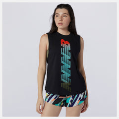 Relentless Cinched Back Graphic Tank-Women | New Balance