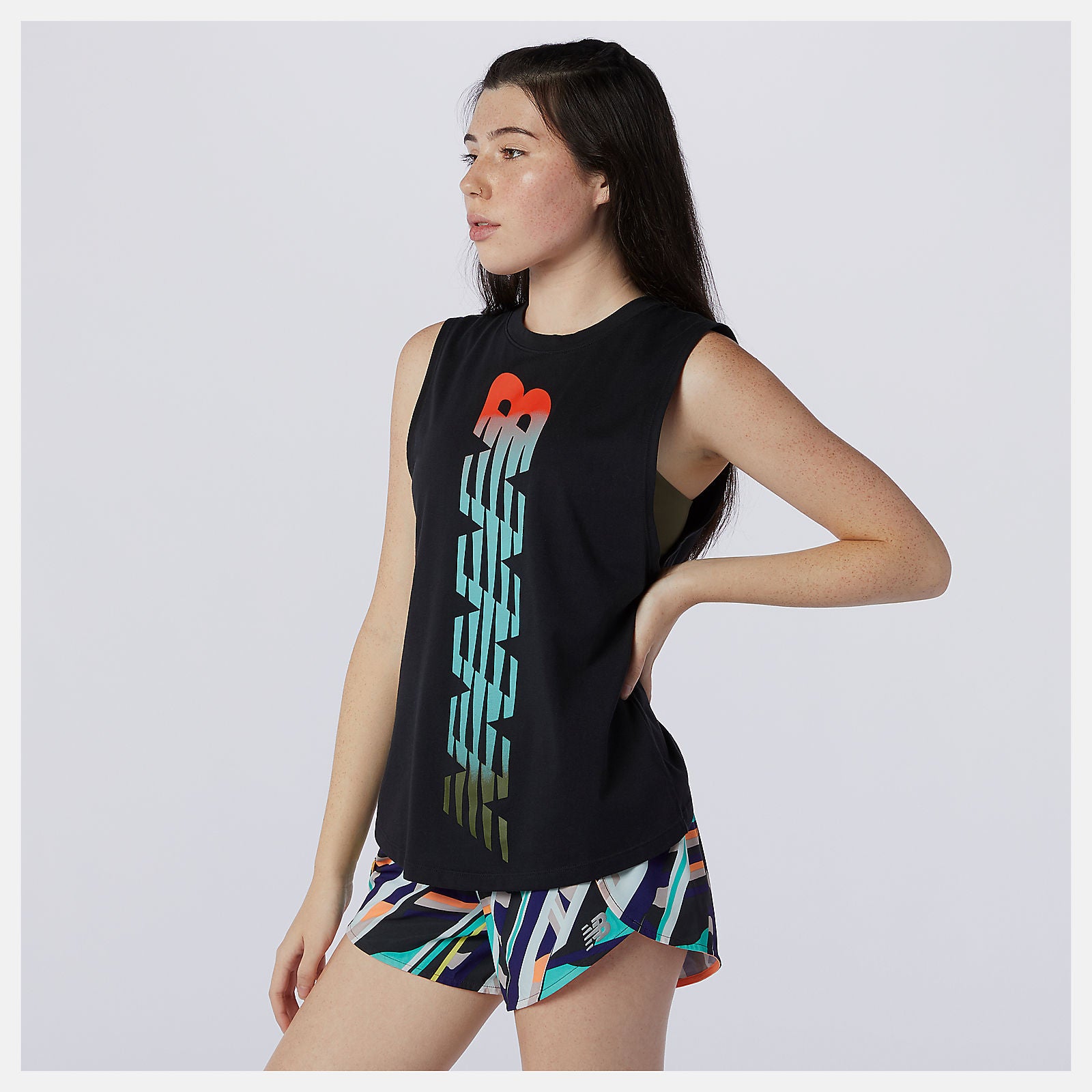 Relentless Cinched Back Graphic Tank-Women | New Balance