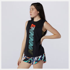 Relentless Cinched Back Graphic Tank-Women | New Balance