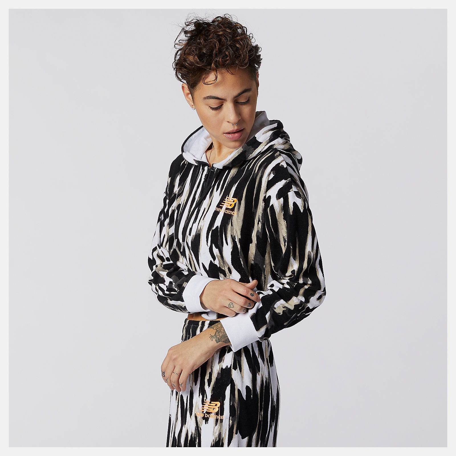 NB Athletics Collide Printed Terry Hoodie-Women | New Balance