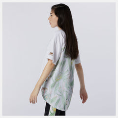 NB Essentials Botanical Knit Woven Mix Tee-Women | New Balance