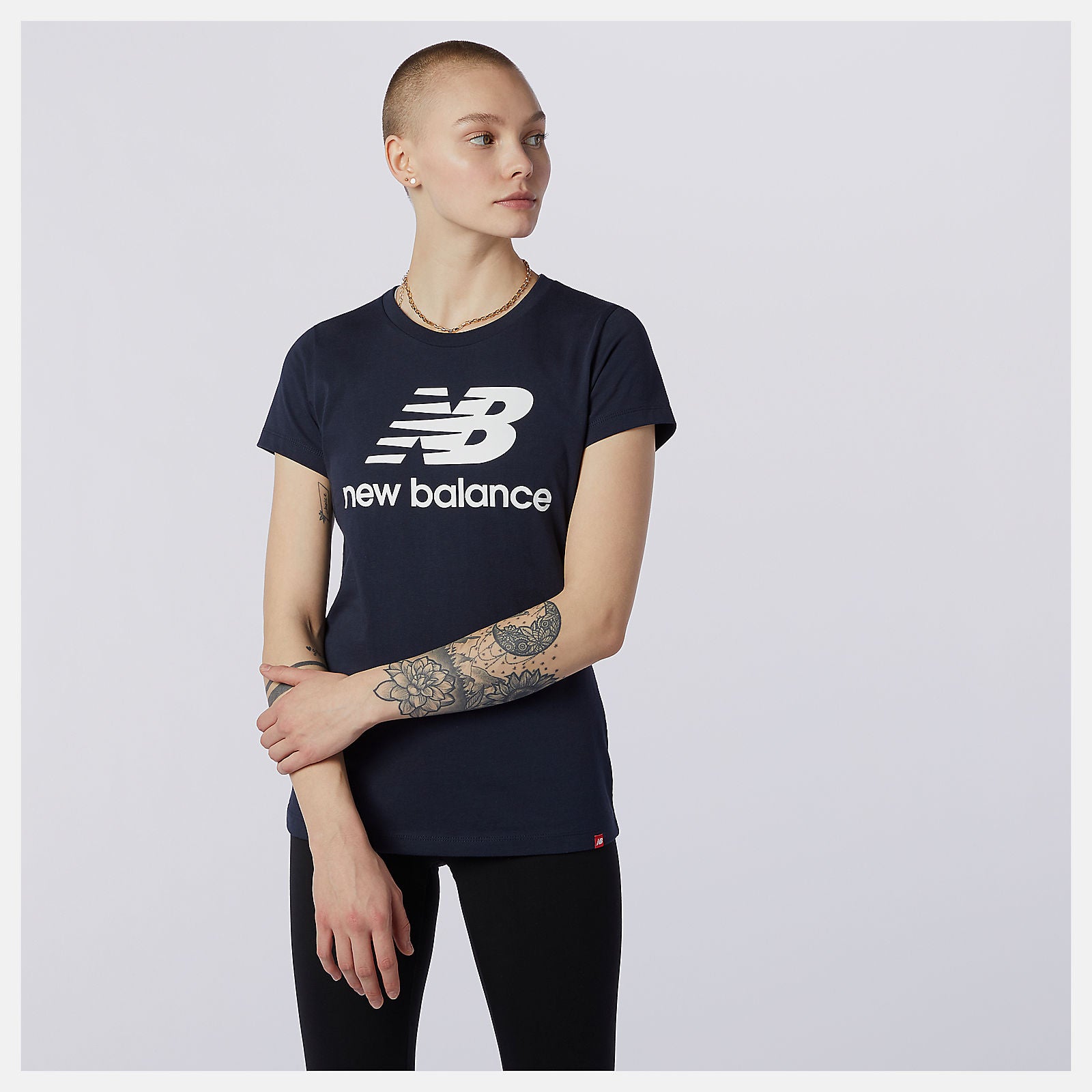 Essentials Stacked Logo Tee-Women | New Balance