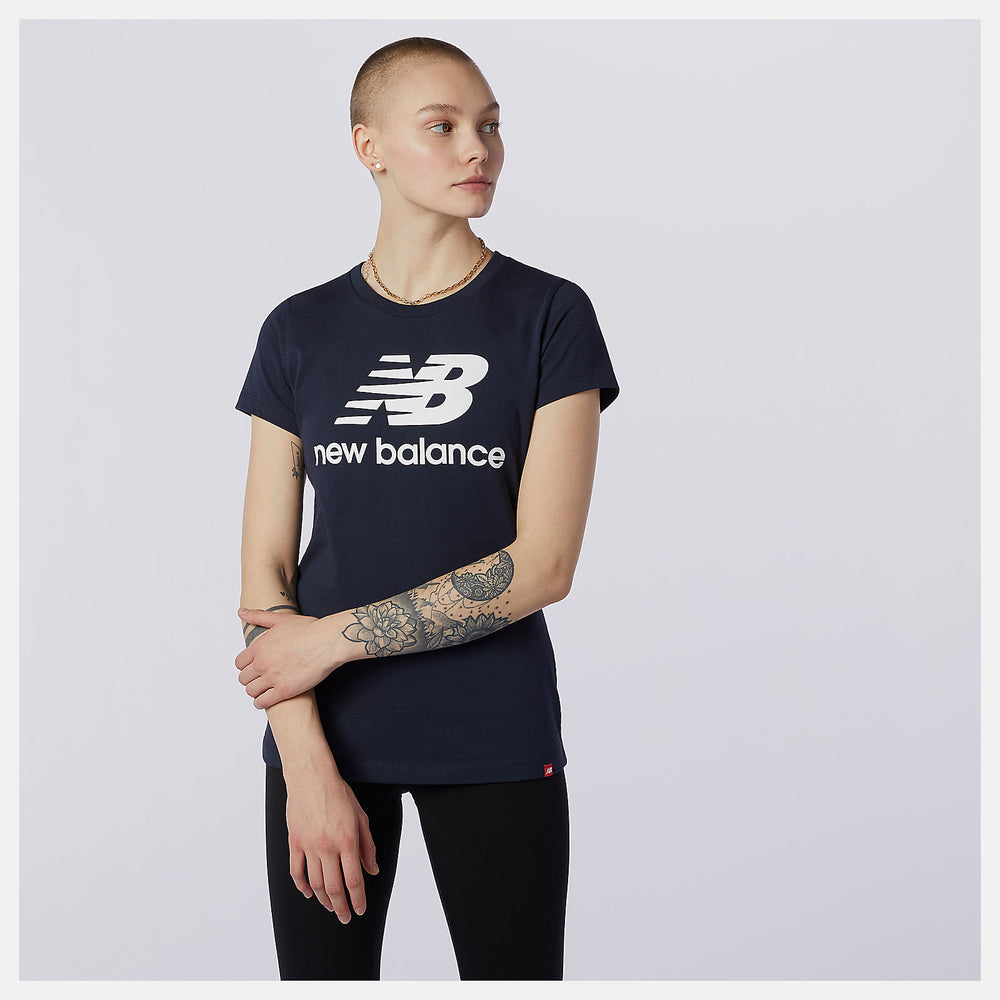 Essentials Stacked Logo Tee-Women | New Balance