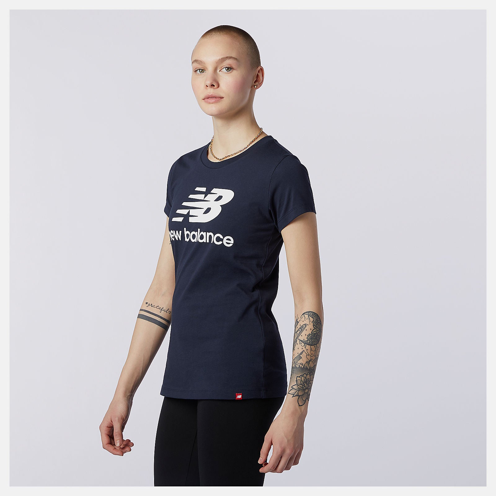 Essentials Stacked Logo Tee-Women | New Balance