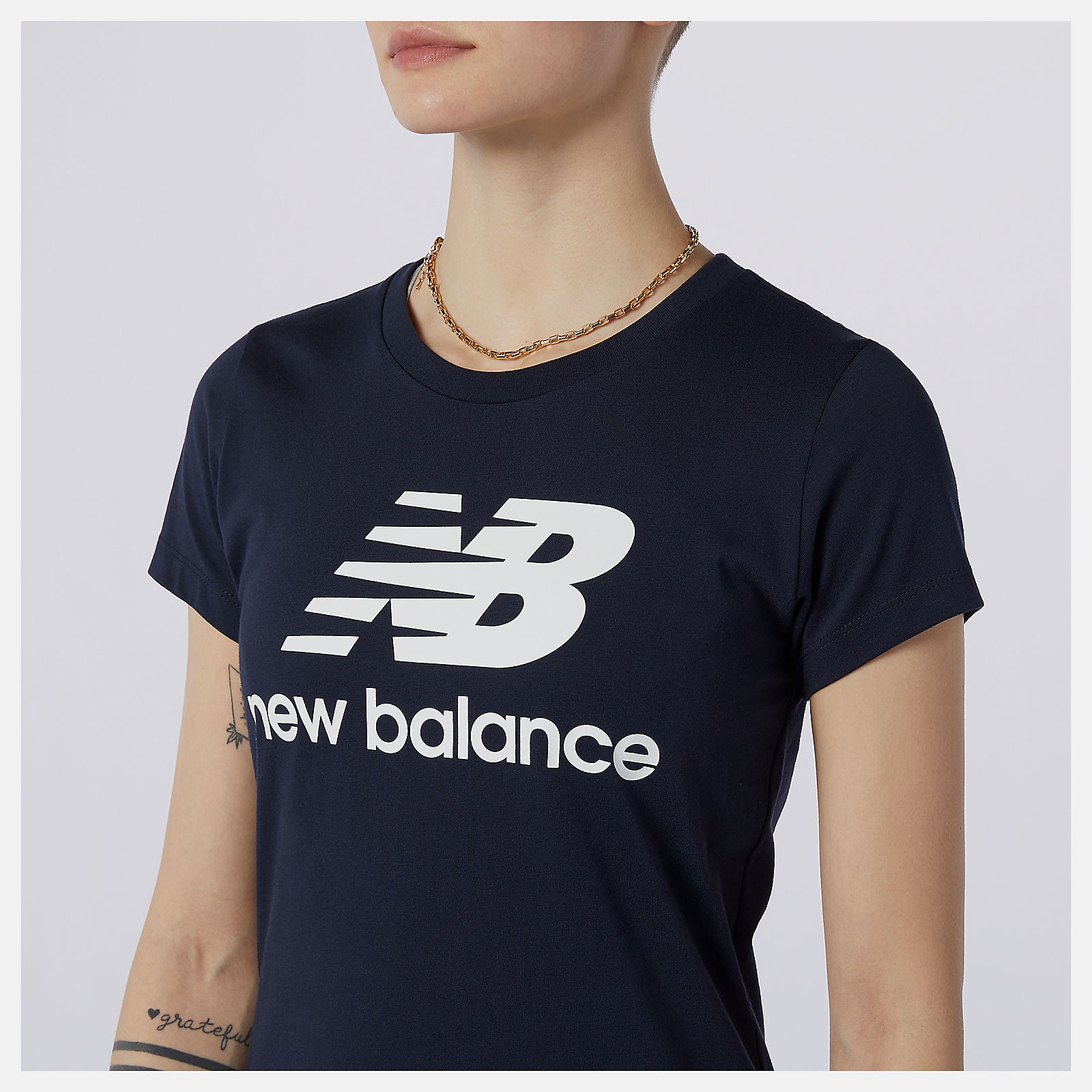 Essentials Stacked Logo Tee-Women | New Balance