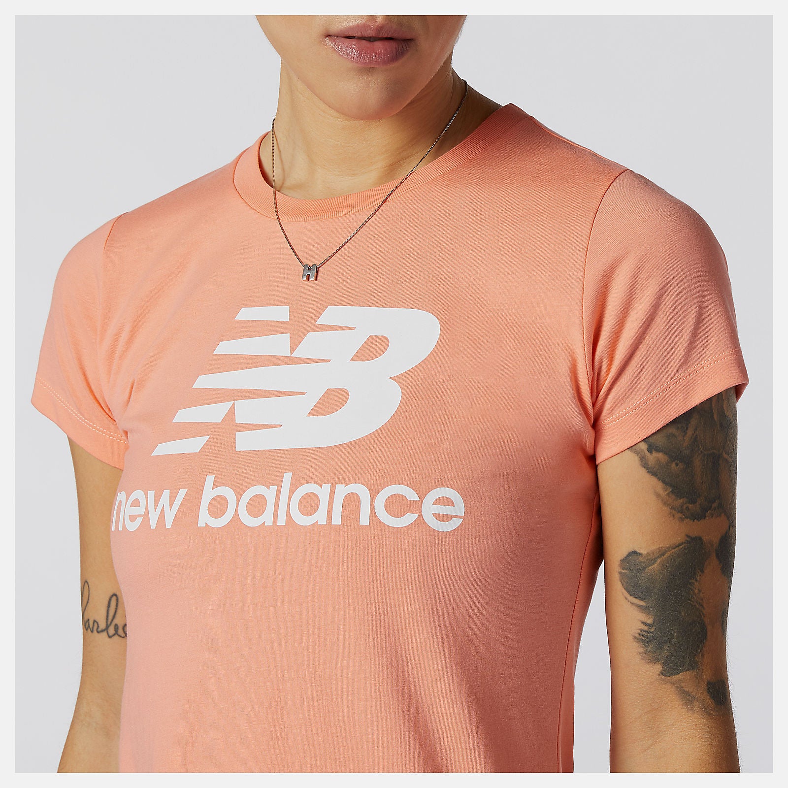 Essentials Stacked Logo Tee-Women | New Balance